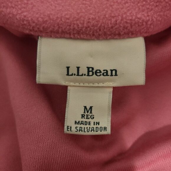 LL Bean Bright Pink Micro Fleece Full Zip Mock Neck M - Picture 5 of 9